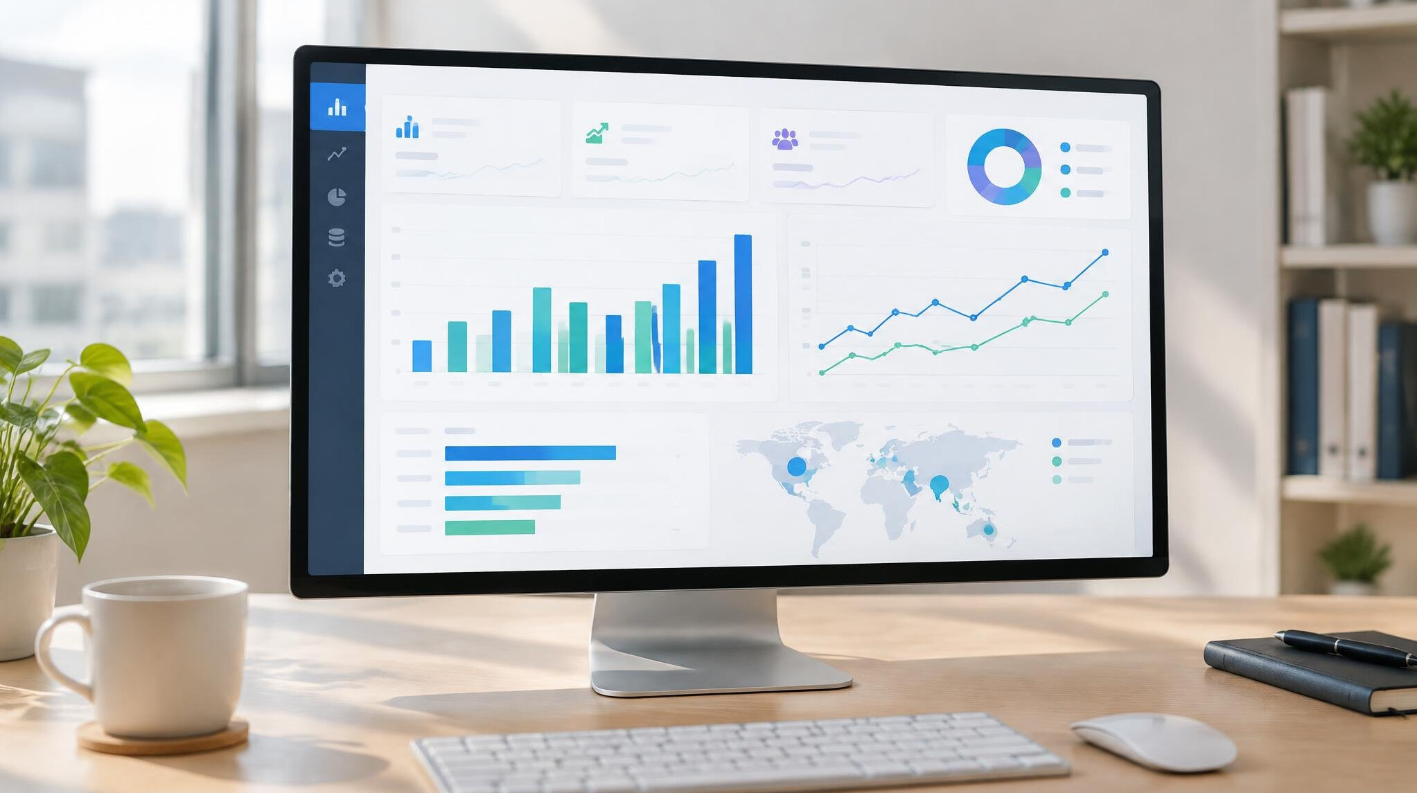 Dashboard with analytics on a screen